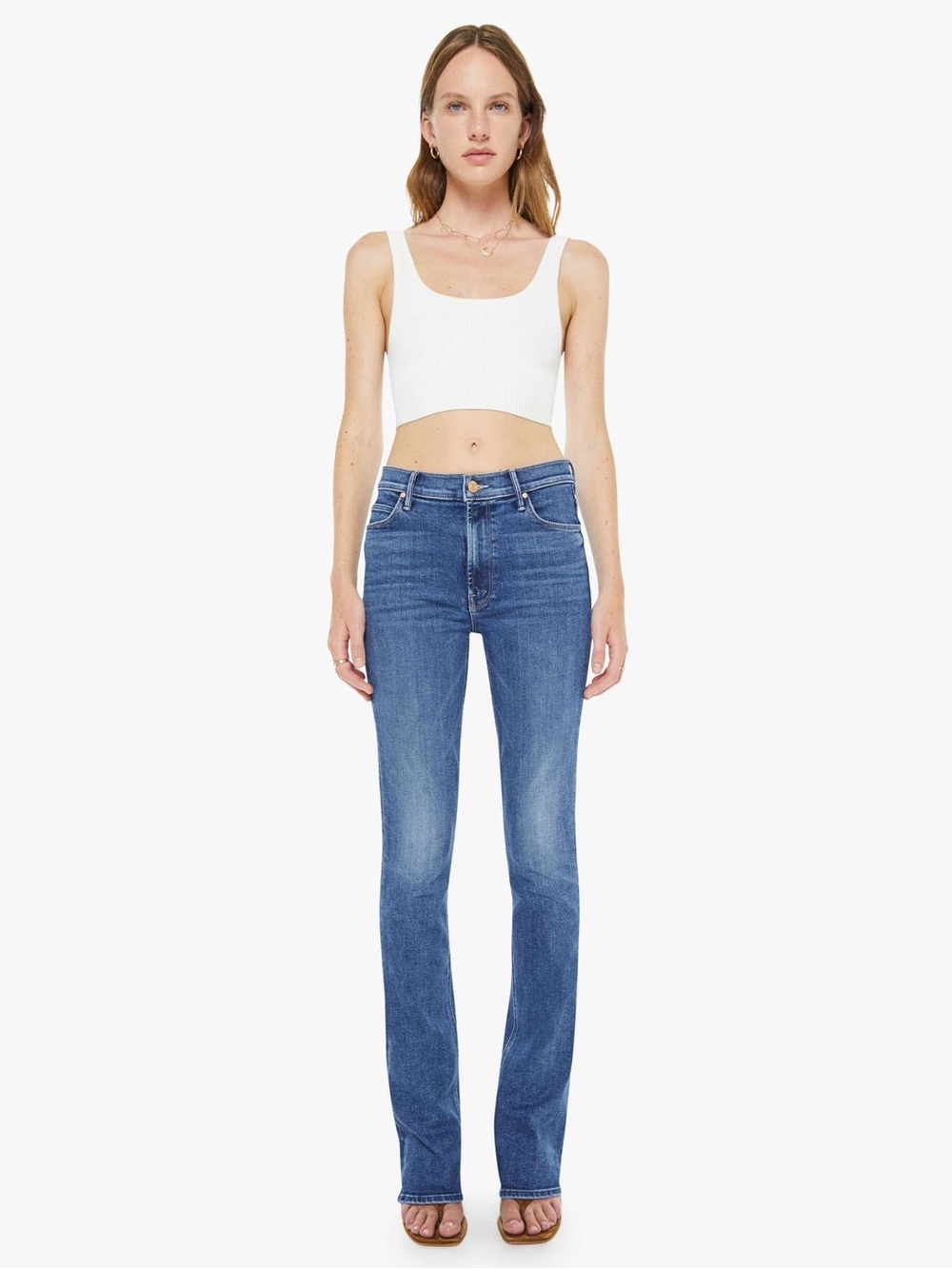 MOTHER Denim Sz 32 The Runaway Jeans in Prized Possession Wash - Skinny Flare